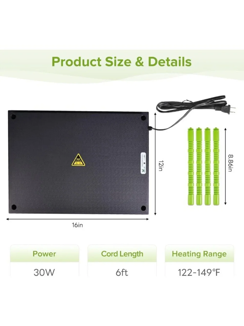 Chick Heating Plate 12x16” - Warm Up to 40 Chicks, Ideal for Brooding & Comfort